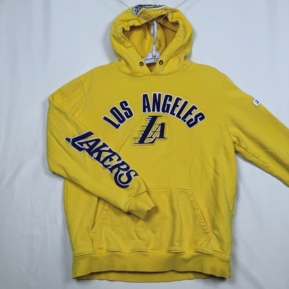 Pro Standard Los Angeles Lakers Patch Hoodie Yellow NBA Basketball Mens Medium